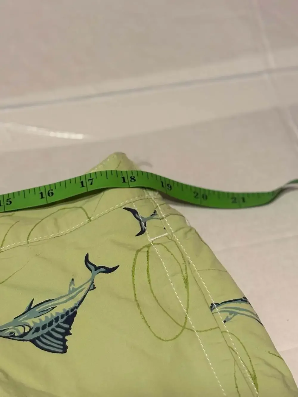 Tommy Bahama Swordfish Print Green Swim Trunks #1260